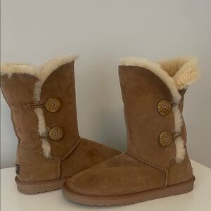 UGG Tan Shearling Button Boots